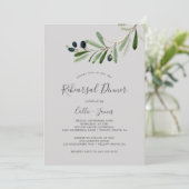 Modern Olive Branch | Grijze repetitie Kaart (Staand voorkant)