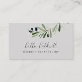 Modern Olive Branch | Grijze Visitekaartje (Voorkant)