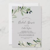 Modern Olive Branch | Grijze Vrijgezellenfeest Kaart (Voorkant)