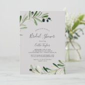 Modern Olive Branch | Grijze Vrijgezellenfeest Kaart (Staand voorkant)