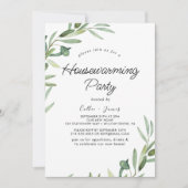 Modern Olive Branch Housewarming Party Uitnodiging (Voorkant)