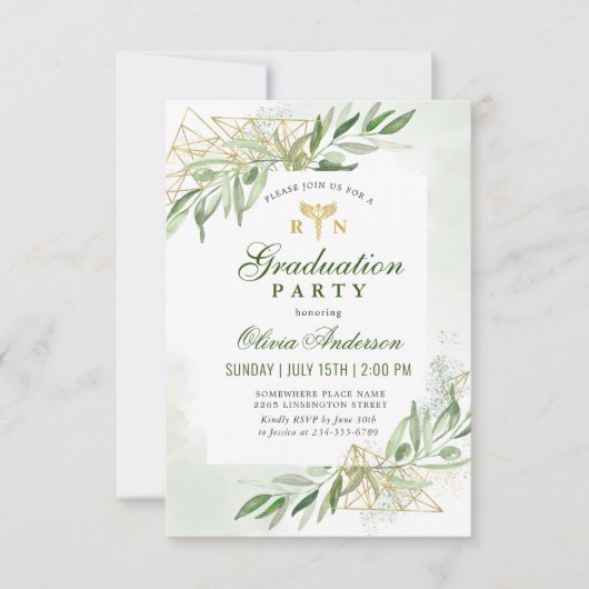 Modern Olive Branch Nursing School Afstuderen Kaart (Voorkant)