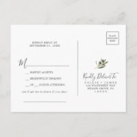 Modern Olive Branch Song Request RSVP Briefkaart