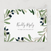 Modern Olive Branch Song Request RSVP Briefkaart (Voorkant)