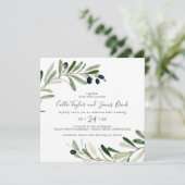 Modern Olive Branch Square Wedding Kaart (Staand voorkant)