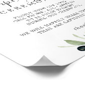 Modern Olive Branch Unplugged Ceremony Sign Poster (Hoek)