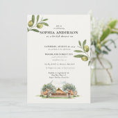 Modern Olive Branch Vrijgezellenfeest Kaart (Staand voorkant)