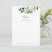 Modern Olive Branch Wedding Advieskaart (Staand voorkant)