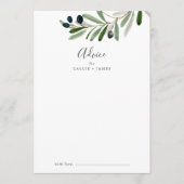 Modern Olive Branch Wedding Advieskaart (Voorkant)