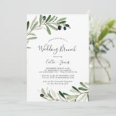 Modern Olive Branch Wedding Brunch Kaart (Staand voorkant)