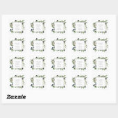 Modern Olive Branch Wedding Envelope Seals Vierkante Sticker (Vel)