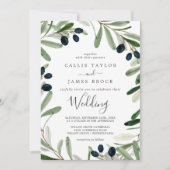 Modern Olive Branch Wedding Kaart (Voorkant)