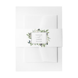 Modern Olive Branch Wedding Uitnodigingen Wikkel
