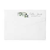 Modern Olive Branch Wedloop rond label (Achterkant)