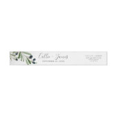 Modern Olive Branch Wedloop rond label (Individueel)