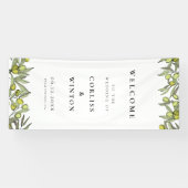Modern Olive Branch Welcome to our Wedding Spandoek (Horizontaal)