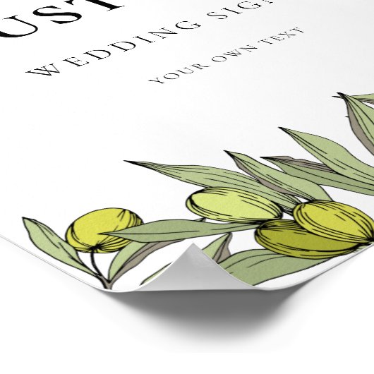 Modern Olive-filiaalbruiloft Poster (Hoek)