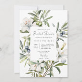 Modern Olive Floral Vrijgezellenfeest Kaart (Voorkant)