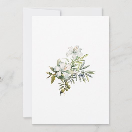 Modern Olive Floral Vrijgezellenfeest Kaart (Achterkant)