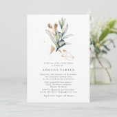 Modern Olive Golden Branch Bridal ShowerInvitation Kaart (Staand voorkant)