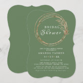 Modern Olive Golden Branch Bridal ShowerInvitation Kaart (Voorkant / Achterkant)