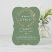 Modern Olive Golden Branch Bridal ShowerInvitation Kaart (Staand voorkant)