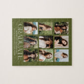 Modern Olive Green 9 Photo Collage Afstuderen Legpuzzel (Horizontaal)