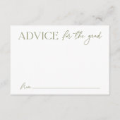Modern Olive Green Advice voor de Afstuderen Informatiekaartje (Voorkant)