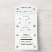 Modern Olive Green All In One Uitnodiging (Binnen)