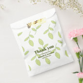 Modern Olive Green Boho Floral Wedding Favor Bag Bedankzakje (Gezegeld)