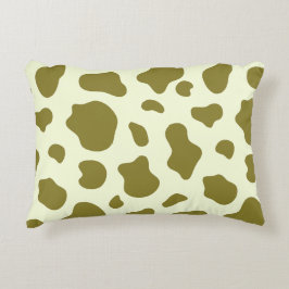 Modern Olive Green Cow Print Accent Kussen