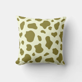 Modern Olive Green Cow Print Kussen
