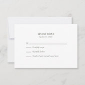 Modern Olive Green Custom Photo Wedding RSVP Card Kaartje (Voorkant)