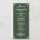 Modern Olive Green Dinner Menu (Voorkant)