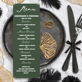 Modern Olive Green Dinner Menu