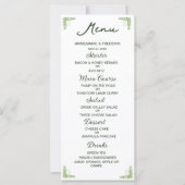 Modern Olive Green Dinner Menu (Voorkant)