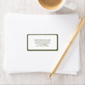 Modern Olive Green en White Multi-Line Address Etiket (Insitu)