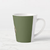 Modern Olive Green Gold Monogram Latte Mok (Rechts)
