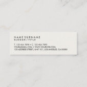 Modern Olive Green Linen Elegant Gold Monogram Mini Visitekaartje (Achterkant)