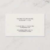 Modern Olive Green Linen Elegant Gold Monogram Visitekaartje (Achterkant)