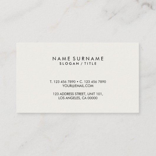 Modern Olive Green Linen Elegant Gold Monogram Visitekaartje (Achterkant)