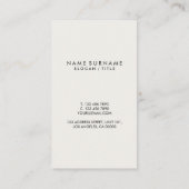 Modern olive Green Linen Gold Monogram verticaal Visitekaartje (Achterkant)