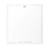 Modern Olive Green Minimalist Elegant Monogram Notitieblok (Voorkant)