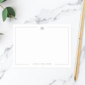 Modern Olive Green Minimalist Elegant Monogram Post-it® Notes