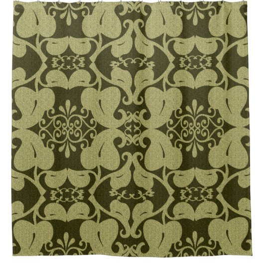 Modern Olive Green Pattern Douchegordijn (Voorkant)