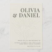 Modern Olive Green Photo QR Code Wedding Kaart (Voorkant)