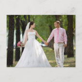 Modern Olive Green Photo Wedding Invitation Uitnodiging Briefkaart (Achterkant)