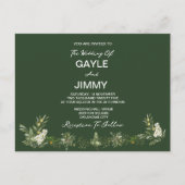 Modern Olive Green Photo Wedding Invitation Uitnodiging Briefkaart (Voorkant)