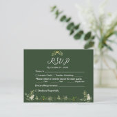 Modern Olive Green RSVP Uitnodiging Briefkaart (Staand voorkant)