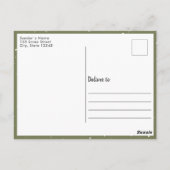 Modern Olive Green Snowflake Holiday 2 Foto Briefkaart (Achterkant)